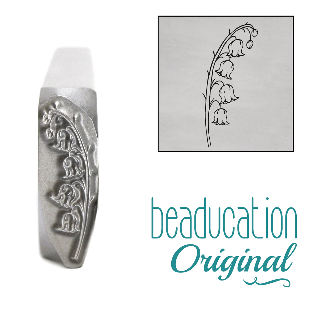 Metal Stamping Tools Lily of the Valley Pointing Right Metal Design Stamp, 16mm - Beaducation Original